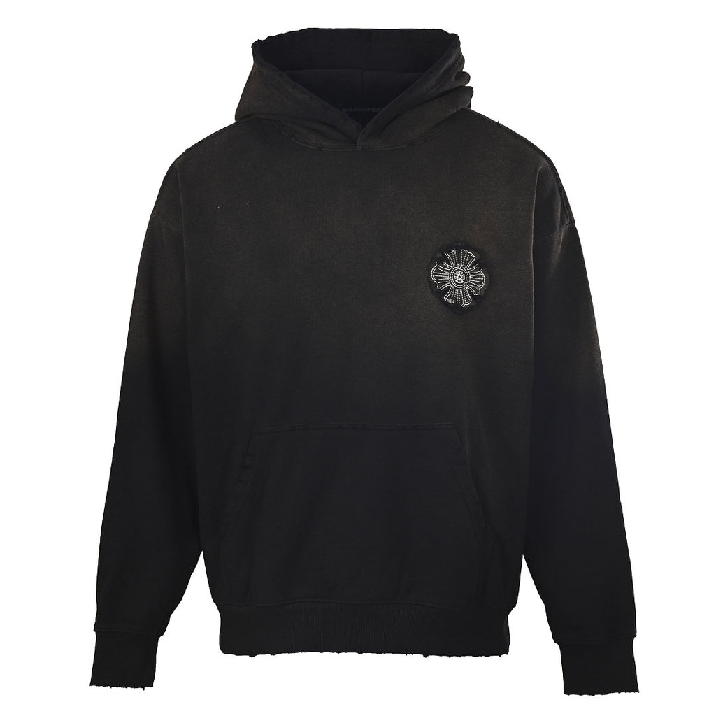 Chrome Hearts Cross Patch Embroidery Pullover Hoodie - Black - front view