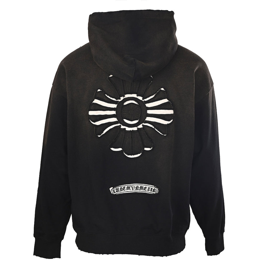 Chrome Hearts Cross Patch Embroidery Pullover Hoodie - Black - back view