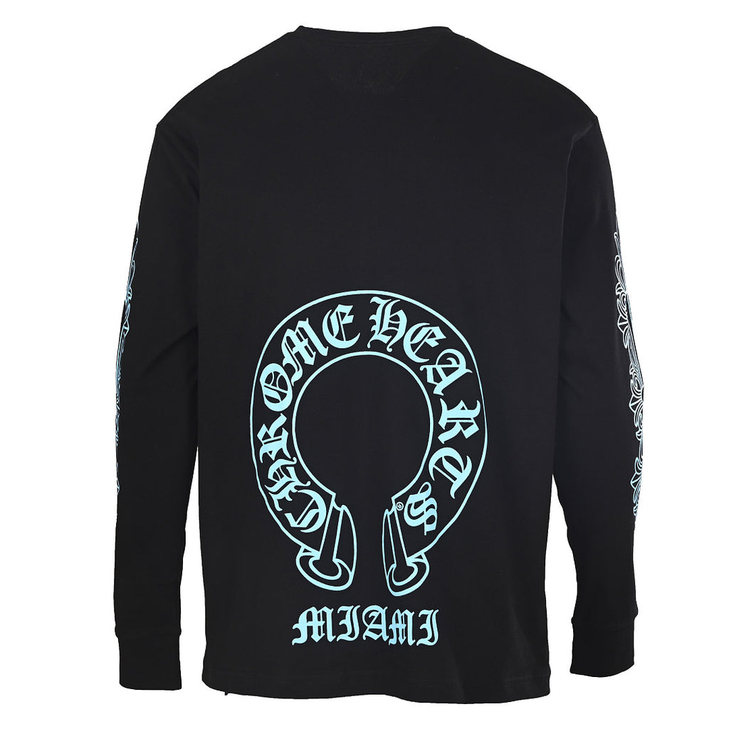 Chrome Hearts Scroll Graphic Long-Sleeve T-Shirt - Black - back view