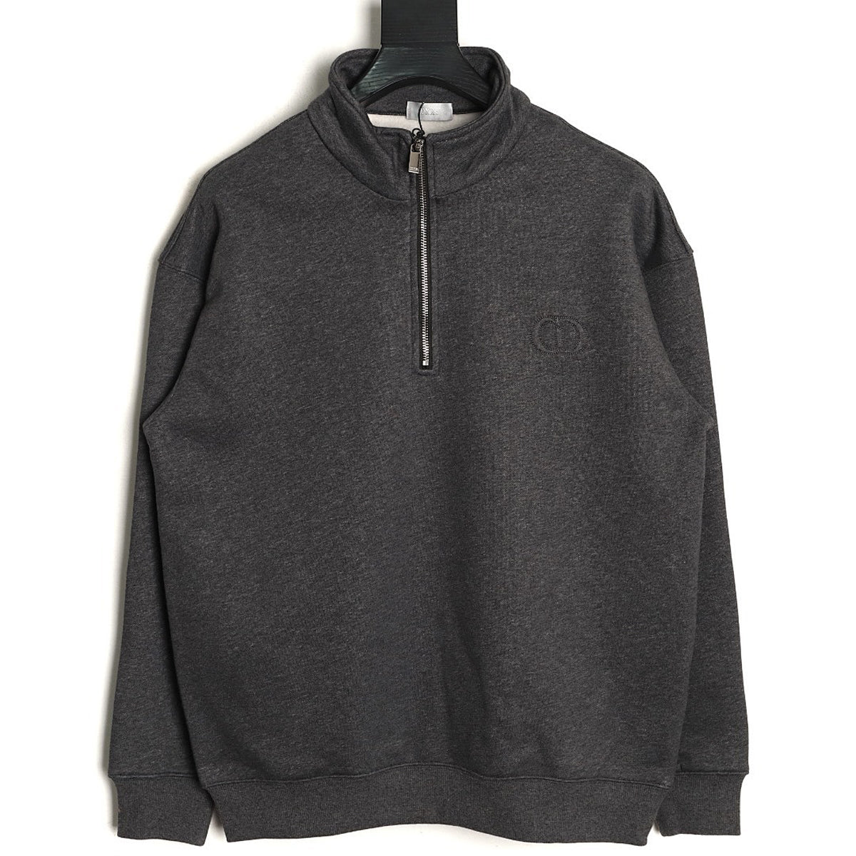 Dior CD Icon Half-Zip Sweatshirt - Charcoal back view