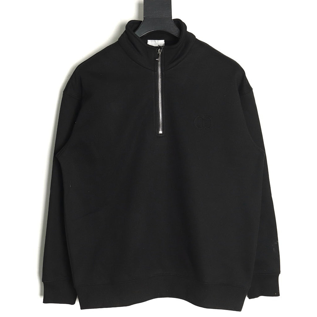 Dior CD Half-Zip Sweatshirt - Black front view