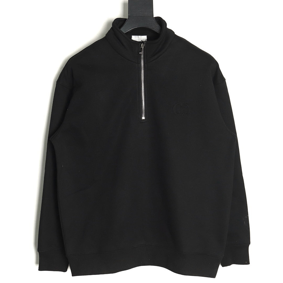 Dior CD Half-Zip Sweatshirt - Black front view