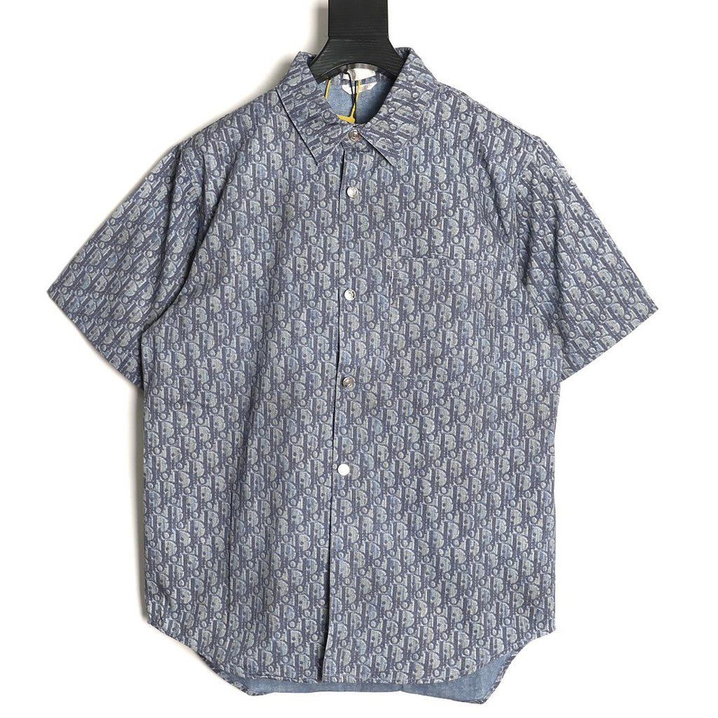 Dior Oblique Short-Sleeve Shirt - Blue back view