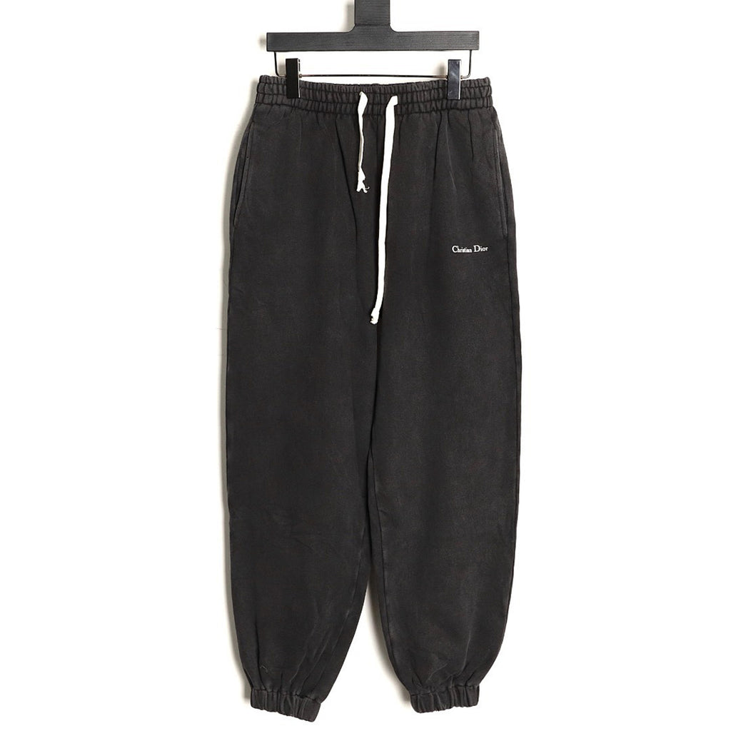 Dior Logo Jogger Pants - Black front view