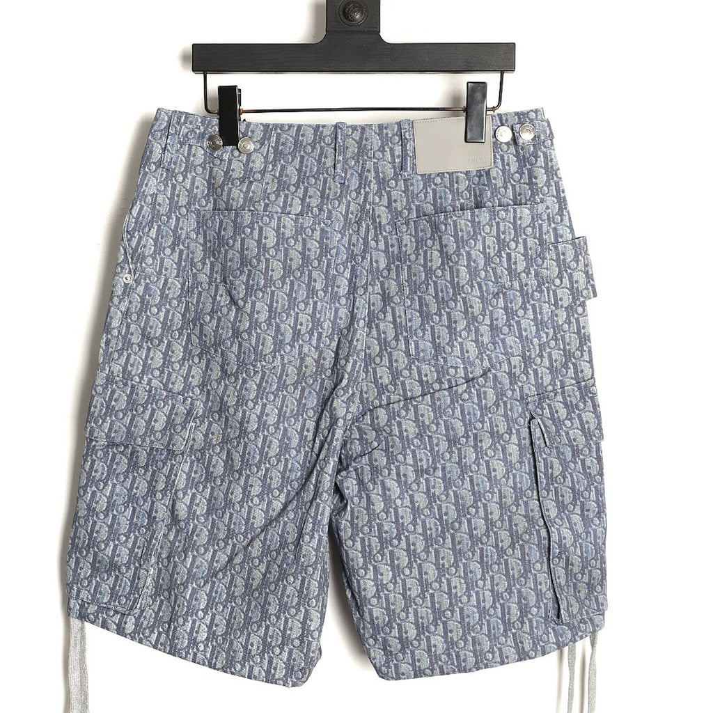 Dior Oblique Drawstring Shorts - Blue front view