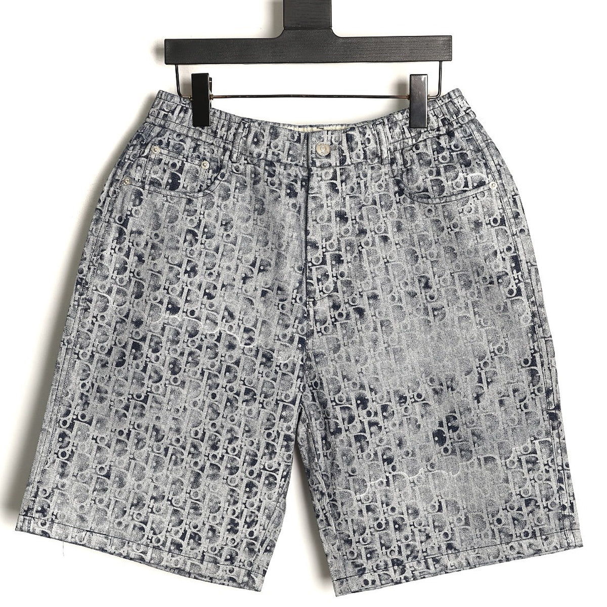 Dior Oblique Denim Shorts - Gray front view