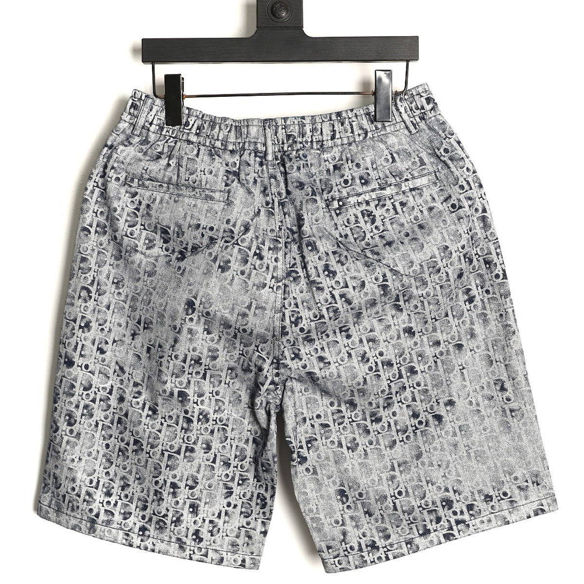 Dior Oblique Denim Shorts - Gray back view