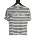 Dior Striped Logo T-Shirt - Gray front view