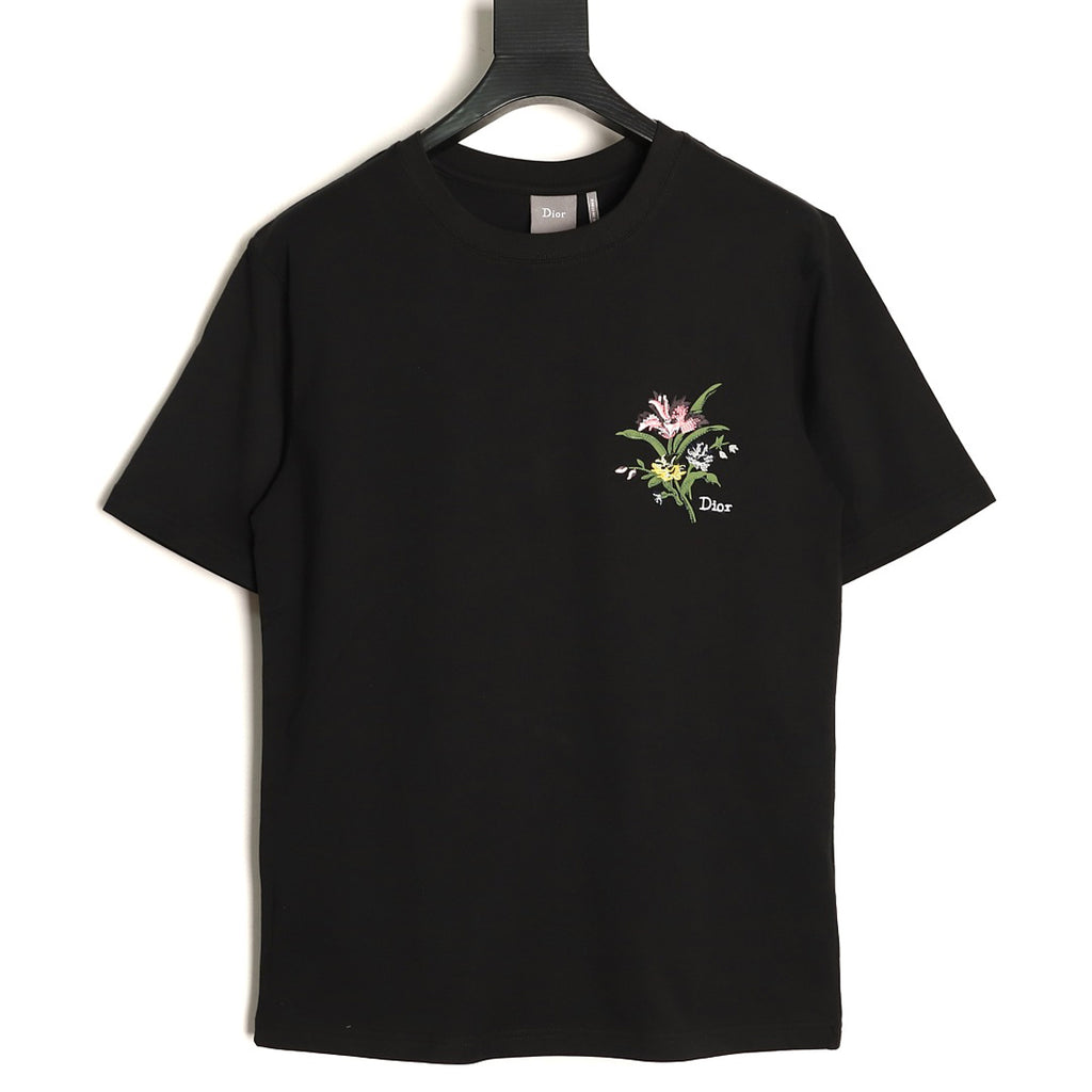 Dior Floral Logo T-Shirt - Black front view