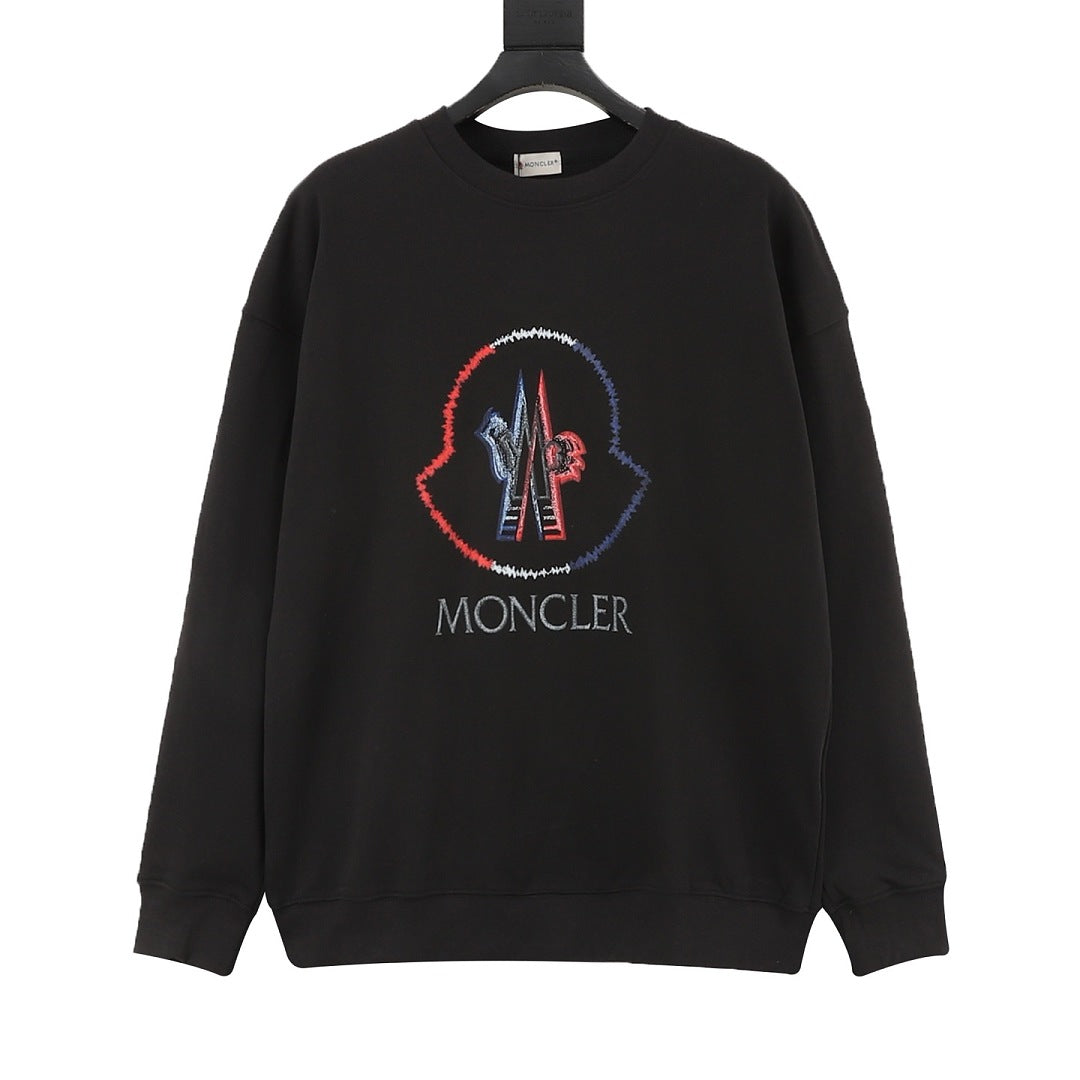 Moncler Tricolor Crest Logo Crewneck Sweatshirt – Men’s, Black