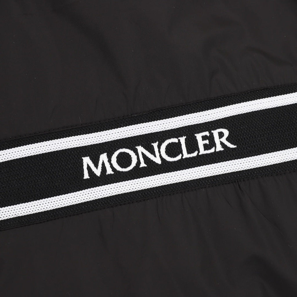 Moncler Chest Logo Stripe Hooded Zip Jacket – Men’s, Black
