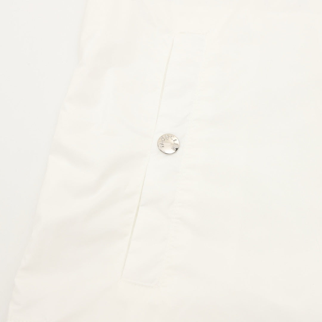 Moncler Chest Stripe Logo Lightweight Hooded Windbreaker – Men’s, White
