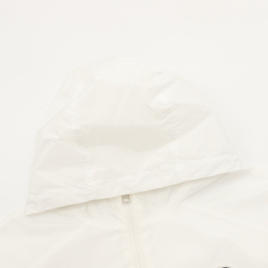 Moncler Chest Stripe Logo Lightweight Hooded Windbreaker – Men’s, White
