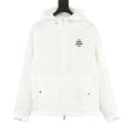 Moncler Chest Stripe Logo Lightweight Hooded Windbreaker – Men’s, White
