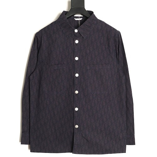 Dior Oblique denim overshirt navy front