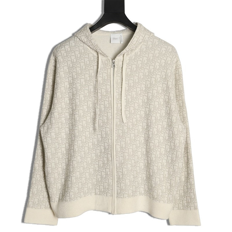 Dior Oblique Knit Zip Hoodie front