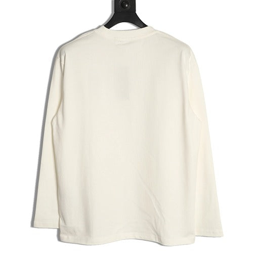 Dior CD floral embroidered long-sleeve T-shirt ivory back