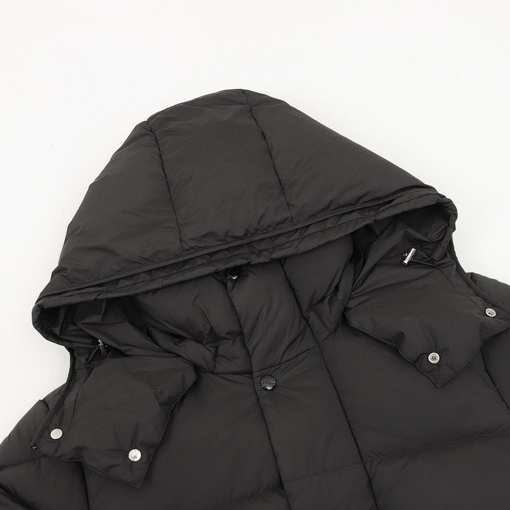 Moncler Maya Matte Long Hooded Down Coat - Black - detail 1