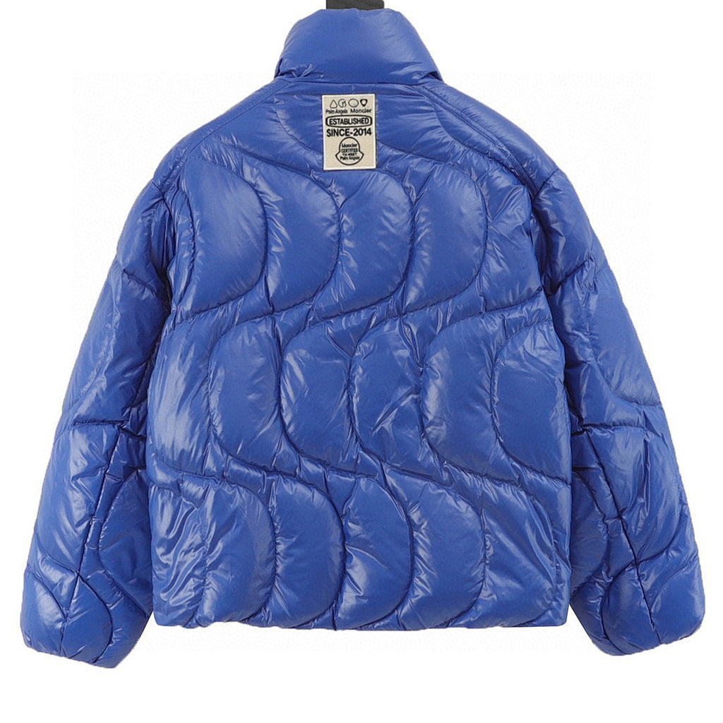 Moncler Palm Angels Wave-Quilted Down Jacket - Cobalt Blue - back view