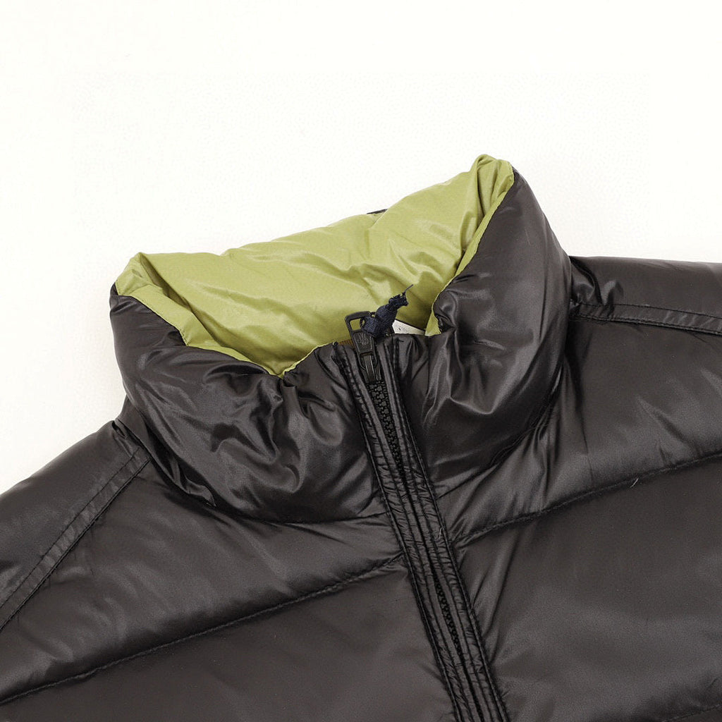 Moncler Contrast-Lined Glossy Down Vest - Black and Lime - detail 1