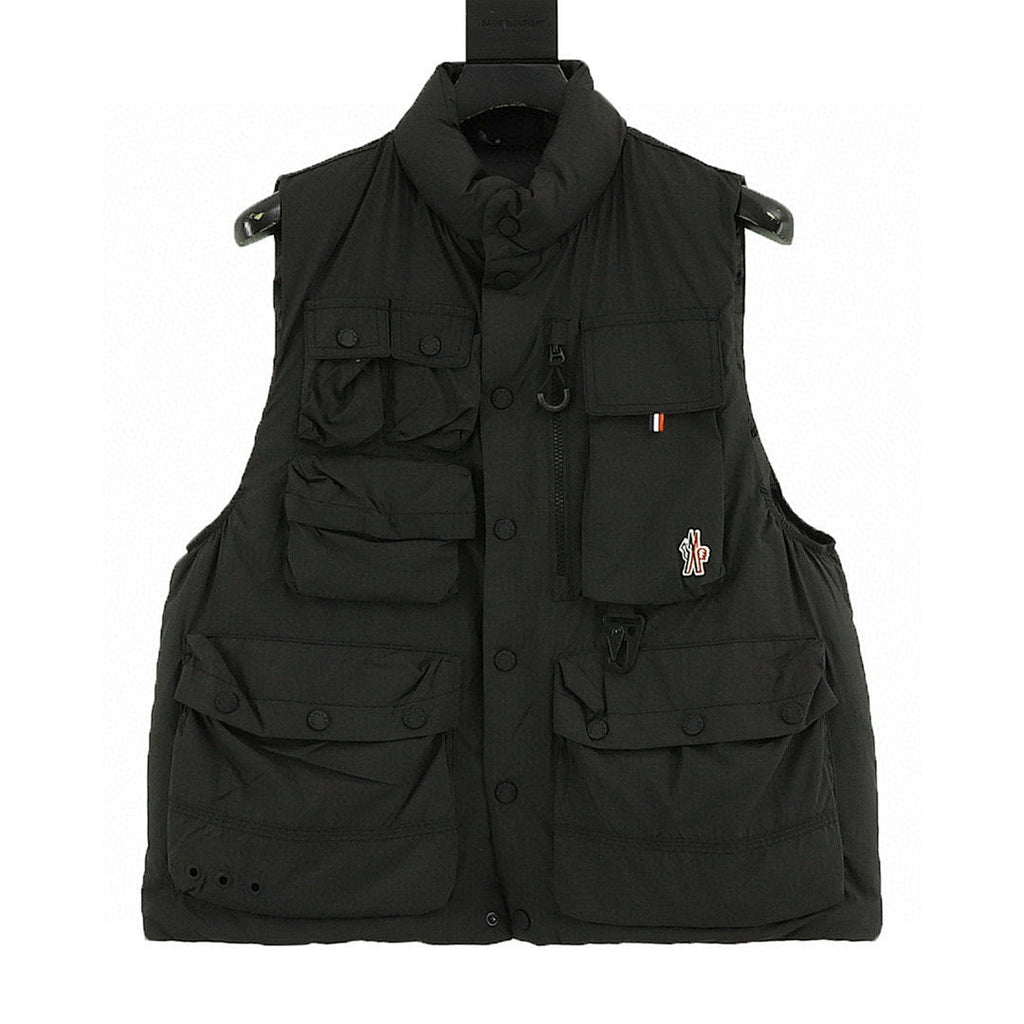Moncler Grenoble Tongass Multi-Pocket Down Vest - Black - front view