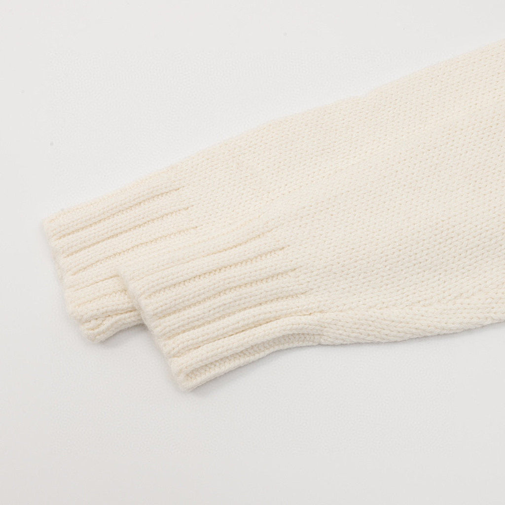 Moncler Cropped Knit-Sleeve Padded Jacket - Ivory - detail 3