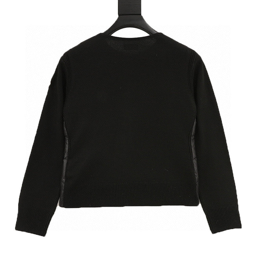 Moncler Quilted-Front Button Cardigan - Black - back view