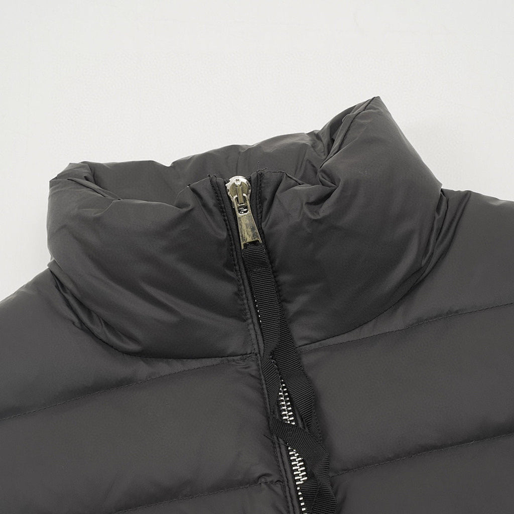 Moncler Stand-Collar Knit-Sleeve Padded Jacket - Black - detail 1