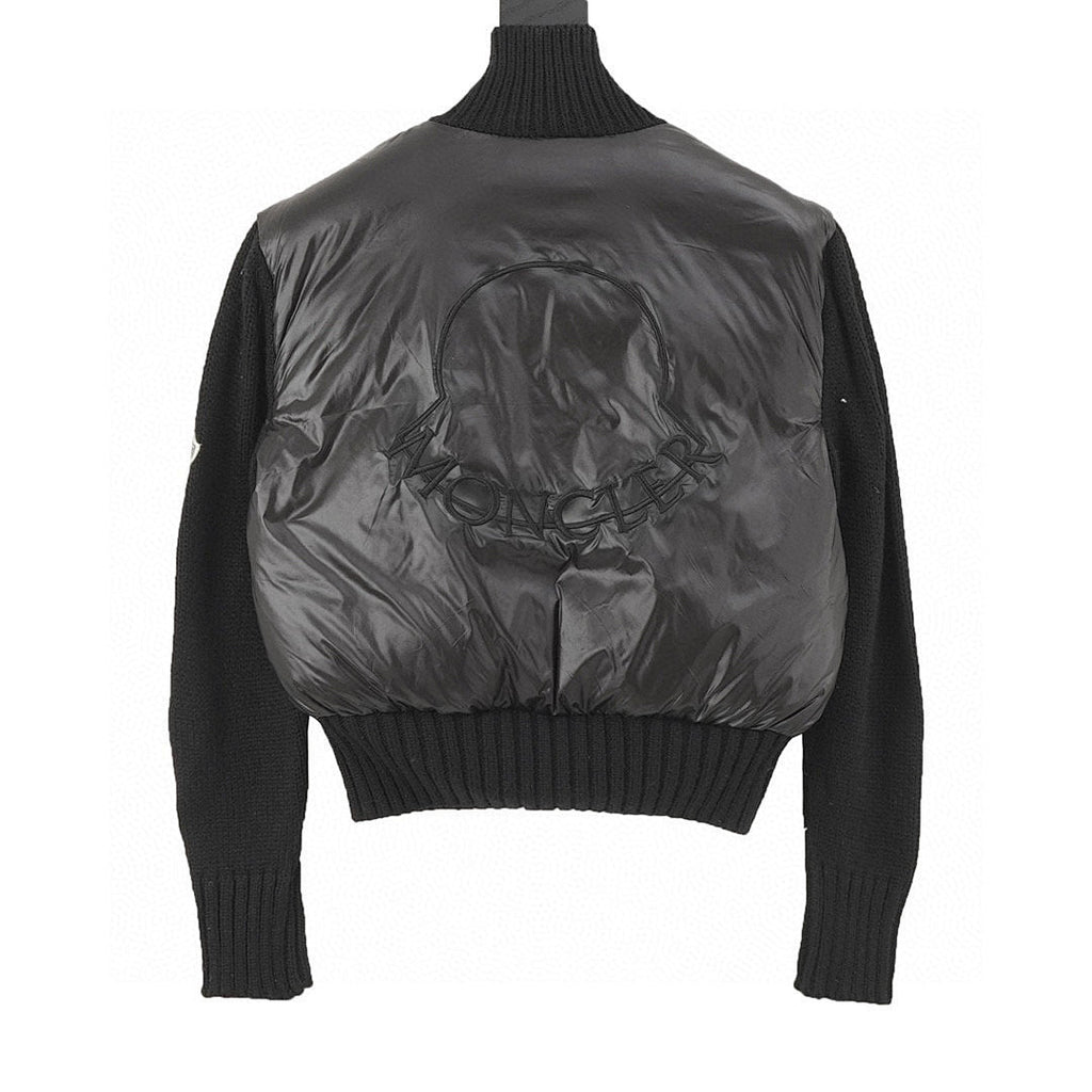 Moncler Padded Knit-Sleeve Bomber Jacket - Black - back view
