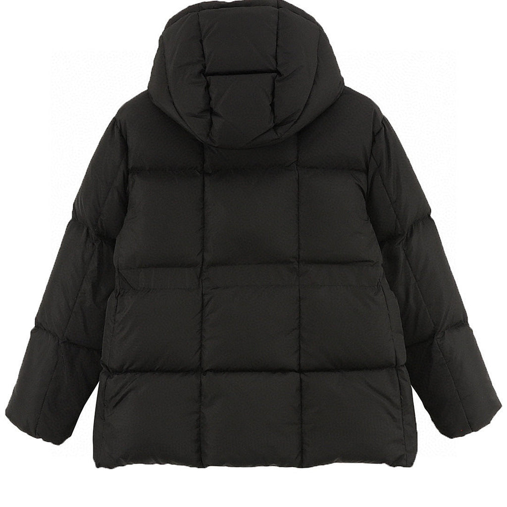 Moncler Agneux Women's Fitted Hooded Down Jacket - Black - back view