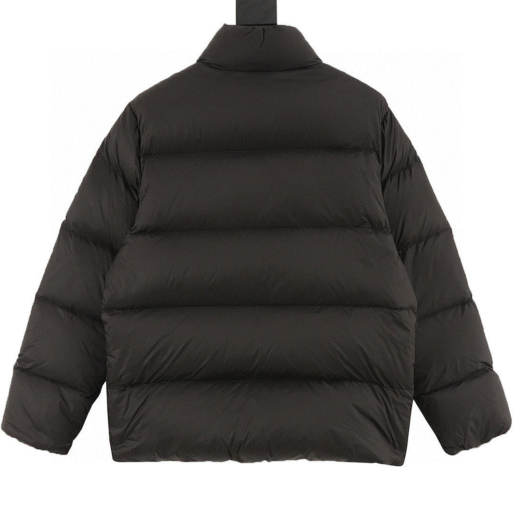 Moncler Matte Stand-Collar Down Jacket - Black - back view