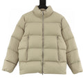 Moncler Matte Stand-Collar Down Jacket - Beige - front view