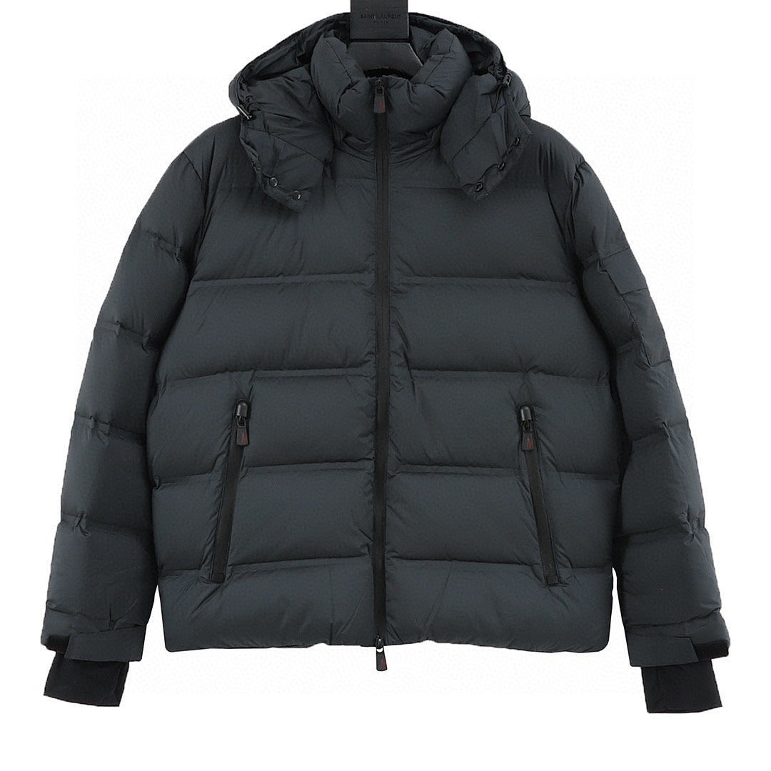 Moncler Hooded Down Jacket with Inner Cuffs - Charcoal - front view