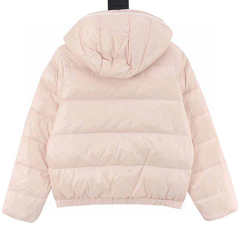 Moncler Andro Women's Short Hooded Down Jacket - Blush Pink - back view
