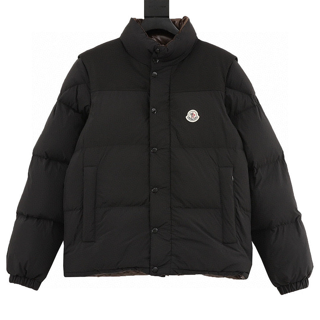 Moncler Verone Unisex Stand-Collar Down Jacket - Black - front view