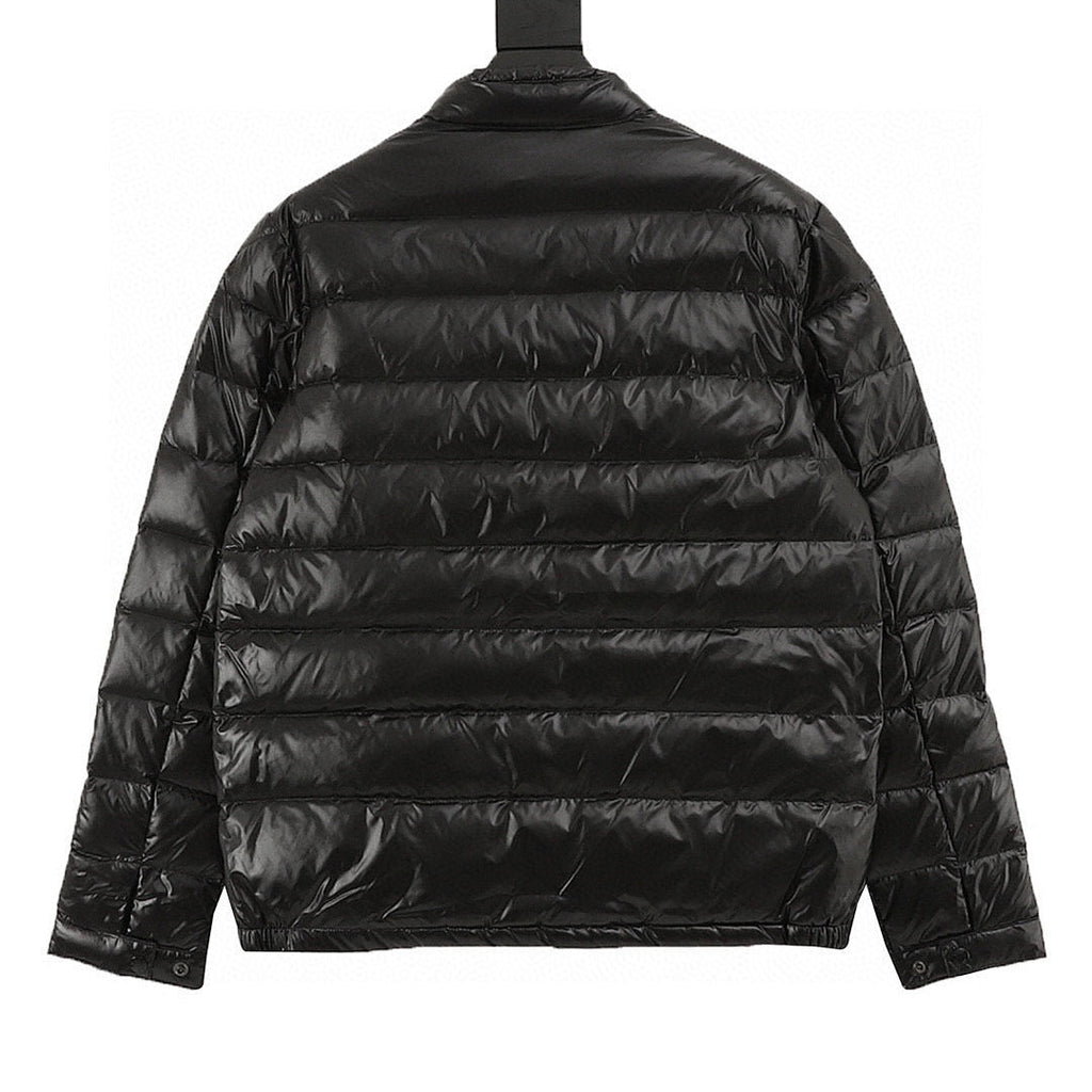 Moncler Glossy Stand-Collar Down Jacket - Black - back view