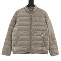 Moncler Glossy Stand-Collar Down Jacket - Taupe - front view