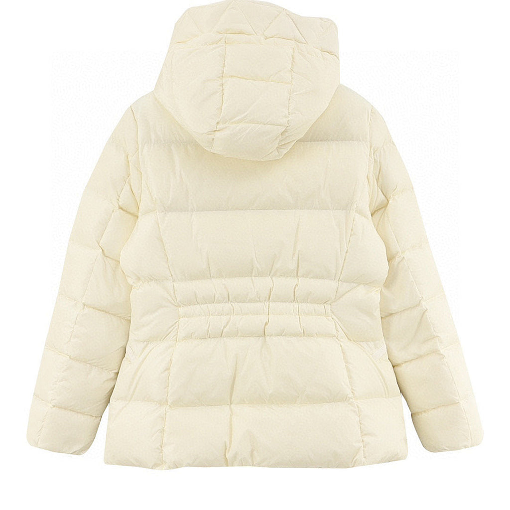 Moncler Avoce Women's Fitted Hooded Down Jacket - Ivory - back view