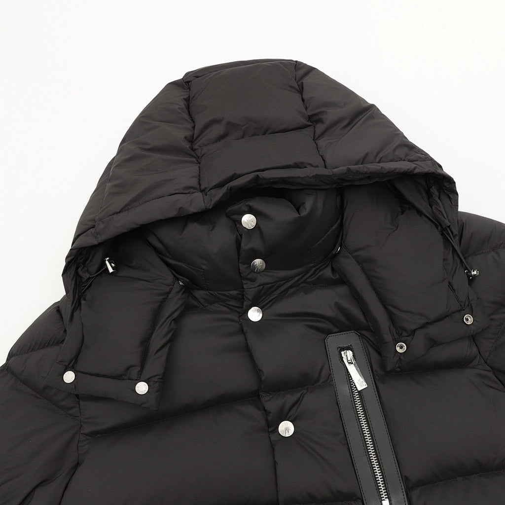 Moncler Drawstring Hooded Down Jacket - Black - detail 1