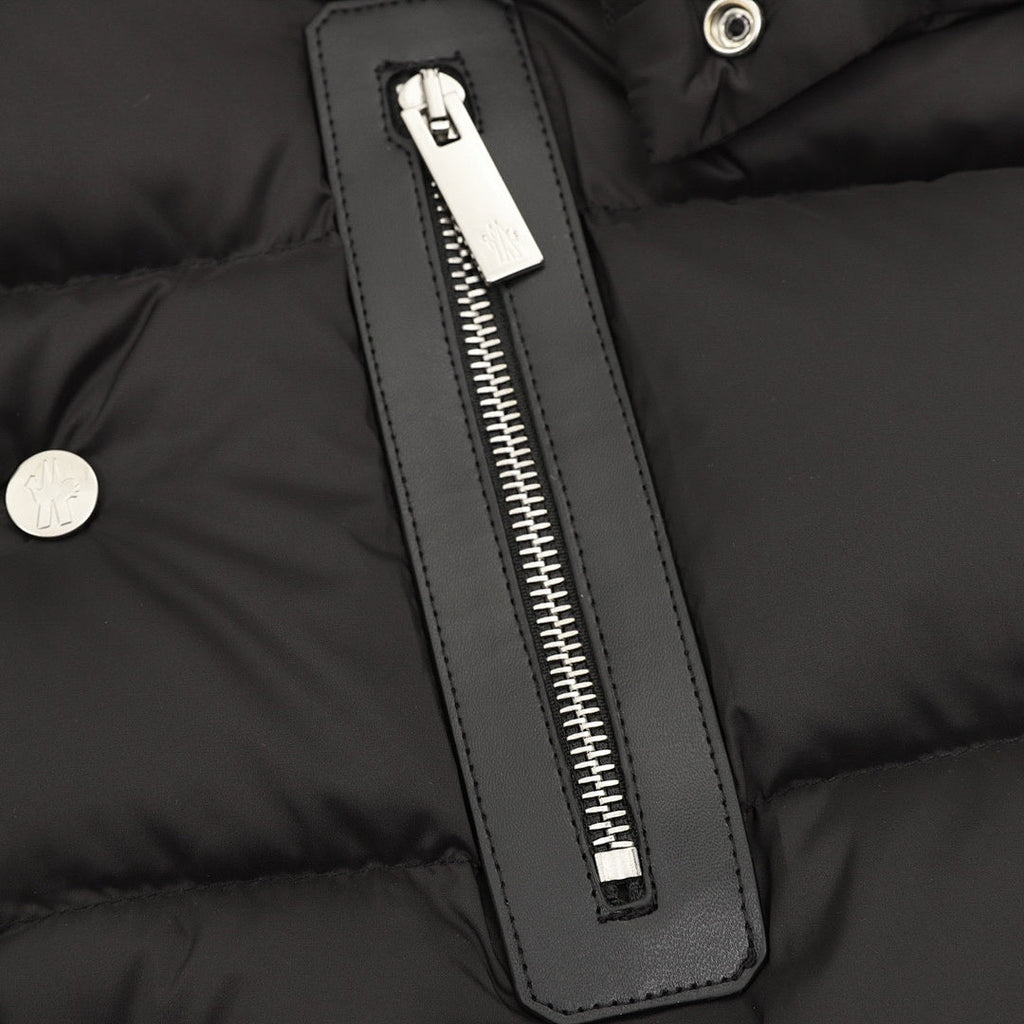 Moncler Drawstring Hooded Down Jacket - Black - detail 2