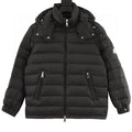 Moncler Maya Lightweight Hooded Down Jacket - Black - front view