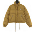 Moncler Selle Cropped Drawstring Down Jacket - Mustard - front view