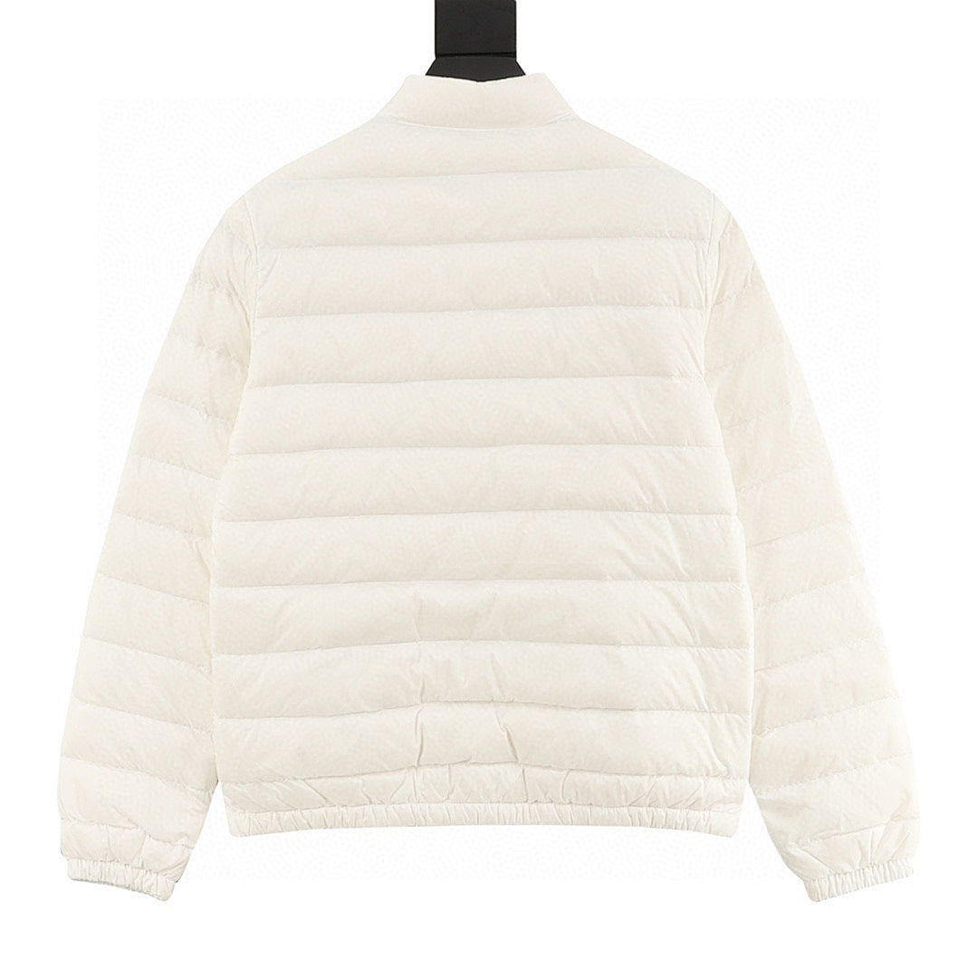 Moncler Lans Stand-Collar Pocket Down Jacket - Ivory - back view