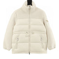 Moncler Escaut Women's Textured-Panel Down Jacket - Ivory - front view