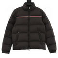 Moncler Tricolor-Stripe Down Jacket - Black - front view