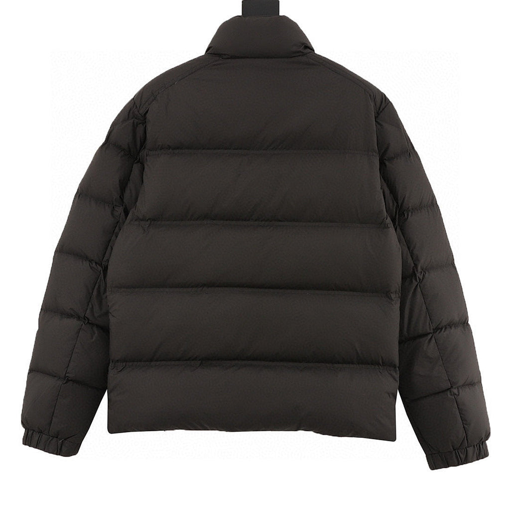Moncler Tricolor-Stripe Down Jacket - Black - back view