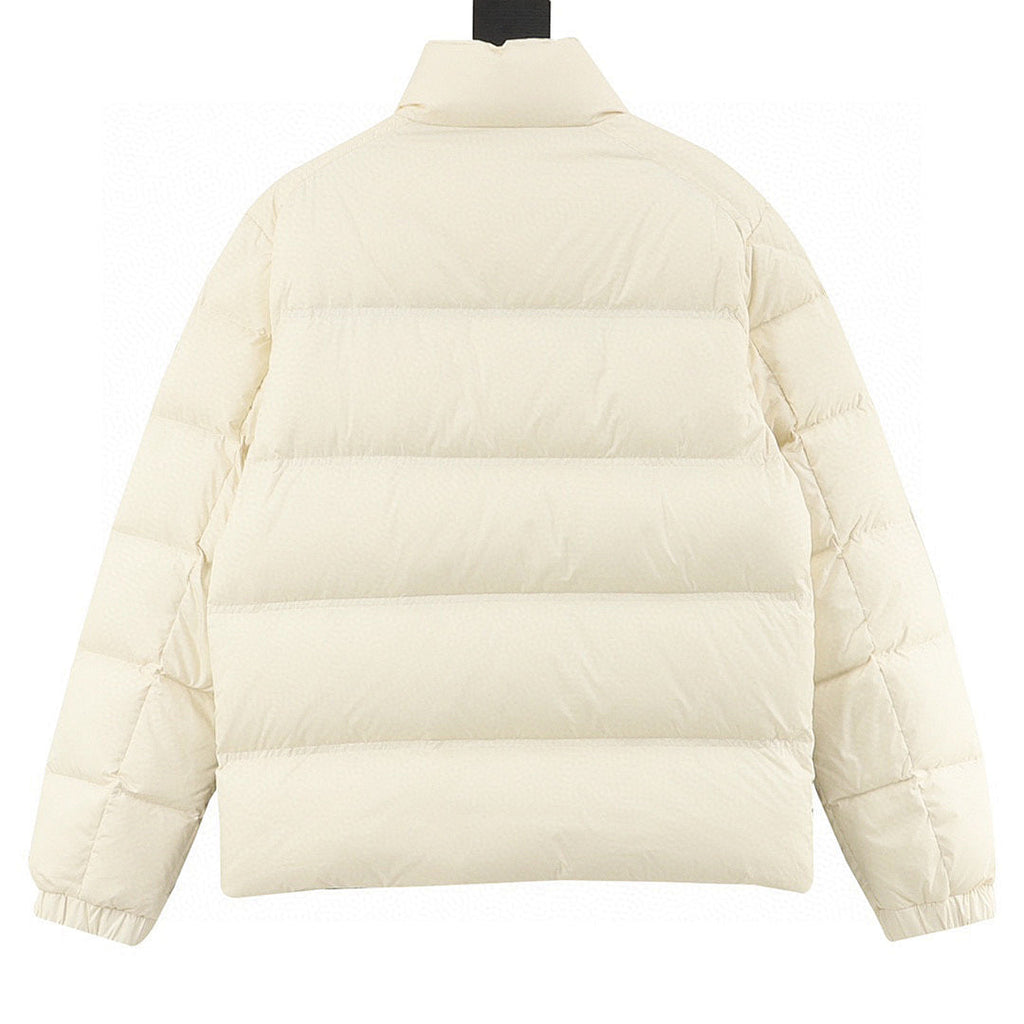 Moncler Tricolor-Stripe Down Jacket - Ivory - back view