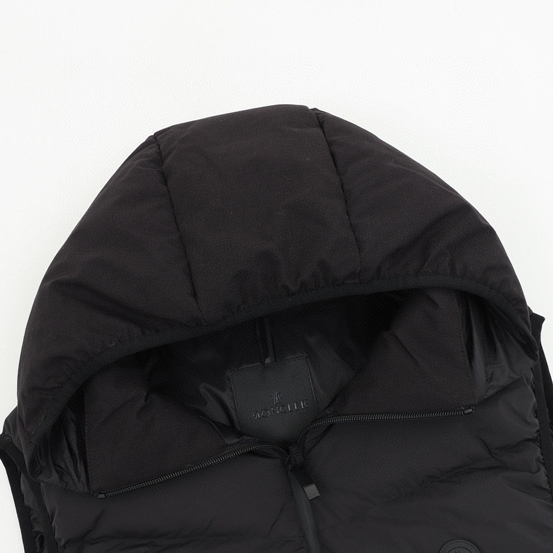 Moncler Black-Badge Hooded Down Vest - Black - detail 1