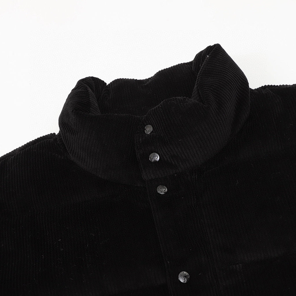 Moncler Corduroy Stand-Collar Down Jacket - Black - detail 1