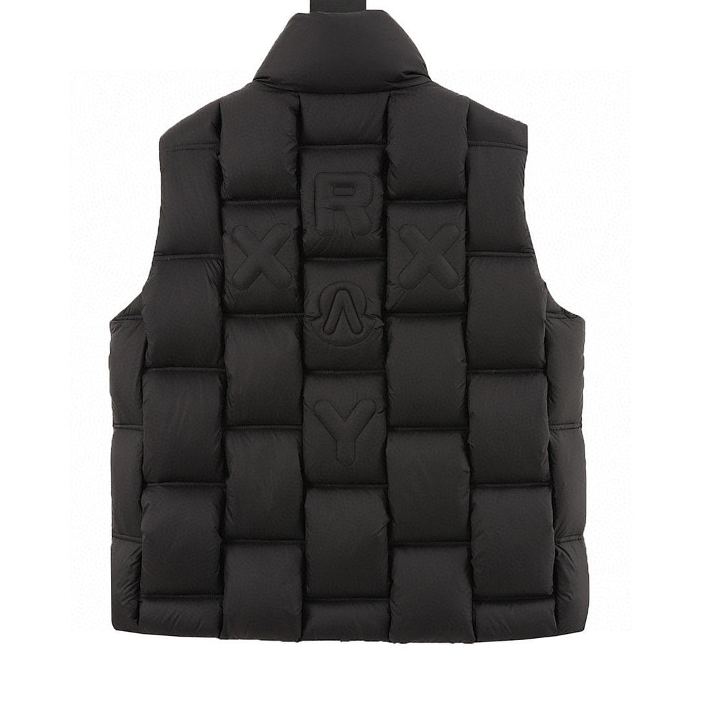 Moncler Woven-Panel Padded Vest - Black - back view